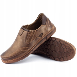 Polbut Sapatos masculinos deslizantes J51 marrons castanho 2