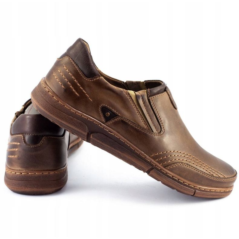 Polbut Sapatos masculinos deslizantes J51 marrons marrom 3