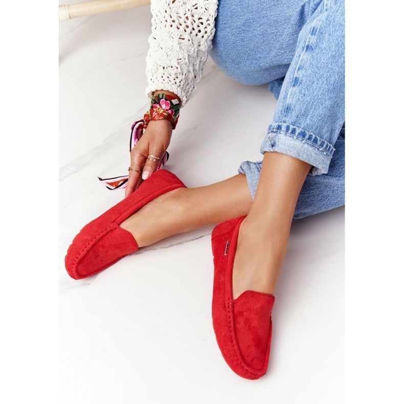 PH1 Mocassins de camurça vermelho San Marino feminino 2