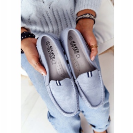 PH1 Mocassins de camurça azul San Marino feminino 1