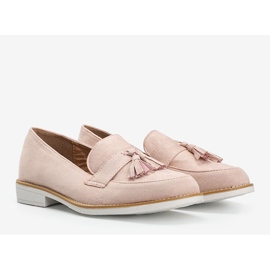Sapatos de camurça bege com franjas Denisse 1
