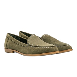 Mocassins verdes feitos de camurça ecológica da Hope 1