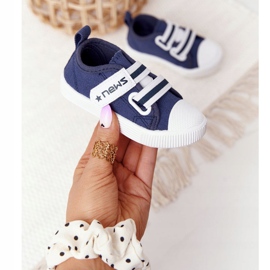 EVE Tênis infantil com velcro Navy Blue News azul marinho 1