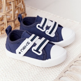 EVE Tênis infantil com velcro Navy Blue News azul marinho 2
