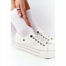 Tênis feminino na plataforma branca Big Star HH274052 branco 1