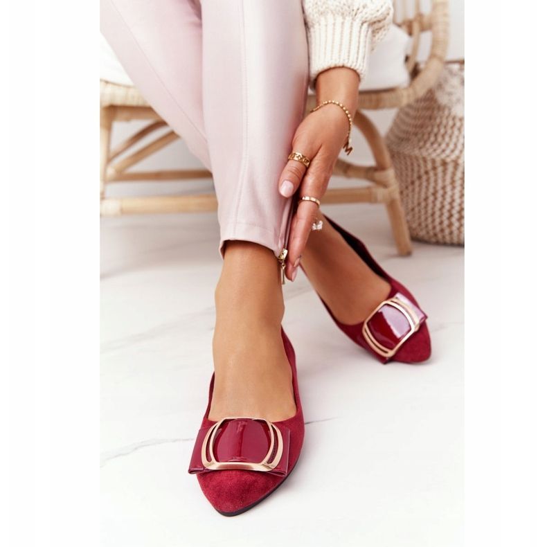 Bailarinas de camurça com fivela Sergio Leone BL623 ​​Burgundy vermelho multicolorido 2