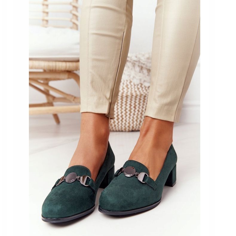 Bombas de Camurça no Salto Sergio Leone PB148 Verde 2