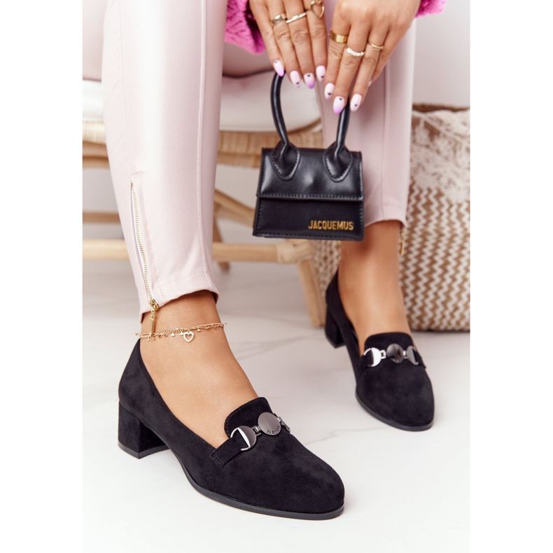 Bombas de Camurça no Salto Sergio Leone PB148 Preto 2