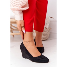 Bombas de camurça em cunha Sergio Leone PB767 preto 1