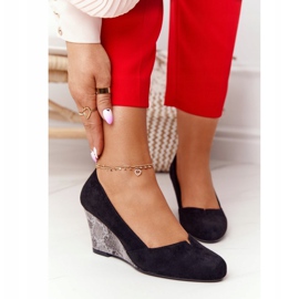 Bombas em cunha Sergio Leone PB767 Snake Black preto 2