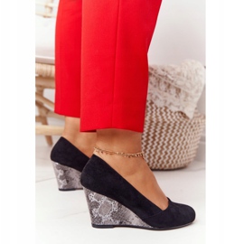 Bombas em cunha Sergio Leone PB767 Snake Black preto 1