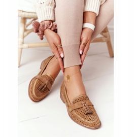 Mocassins Abertos Sergio Leone MK735 Camel marrom multicolorido 2