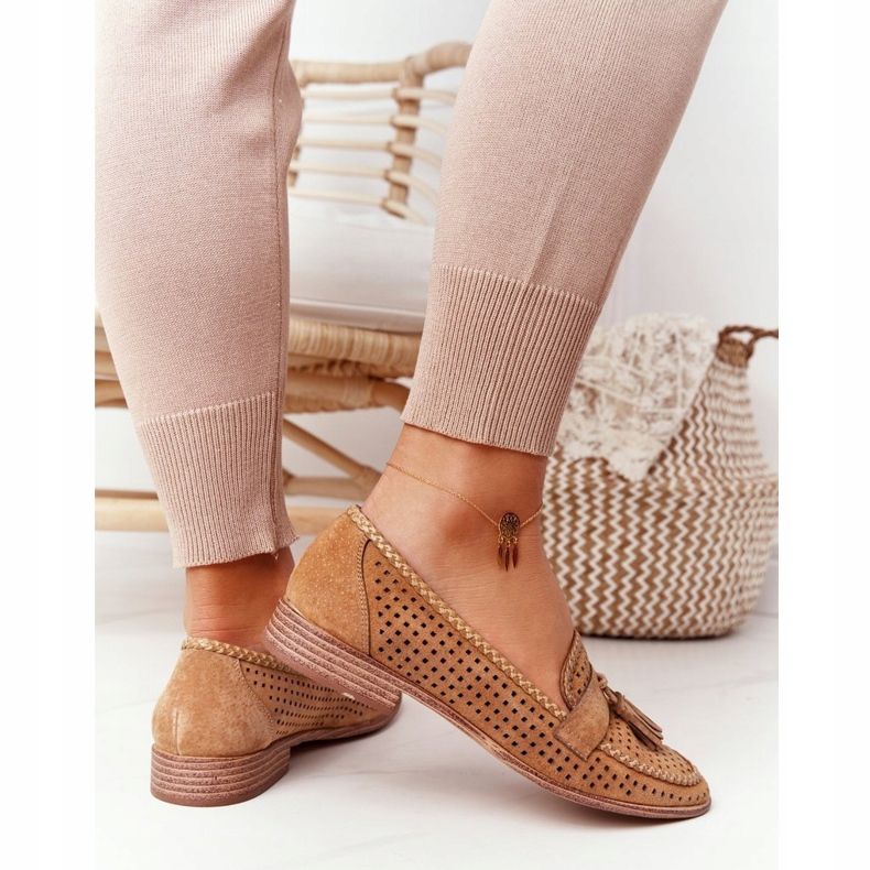 Mocassins Abertos Sergio Leone MK735 Camel castanho multicolorido 1