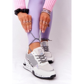 NEWS Tênis feminino cunha branco com brocado Avery 2