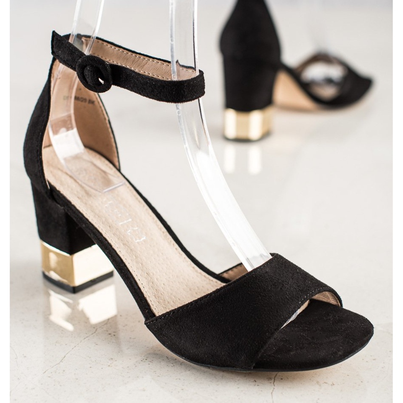 Filippo Sandálias Com Salto Decorativo preto 2 Filippo Sandálias Com Salto Decorativo preto 2