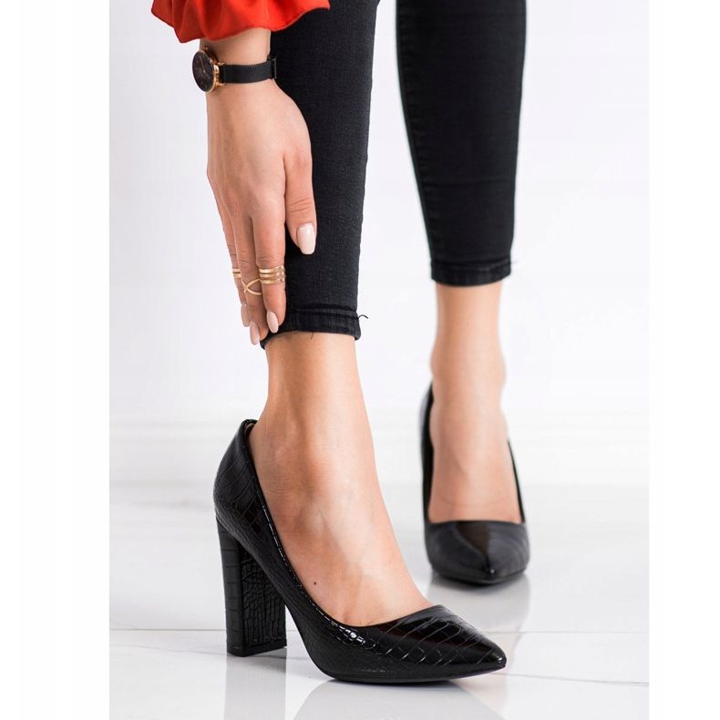 Diamantique Bombas de impressão de cobra preto 2