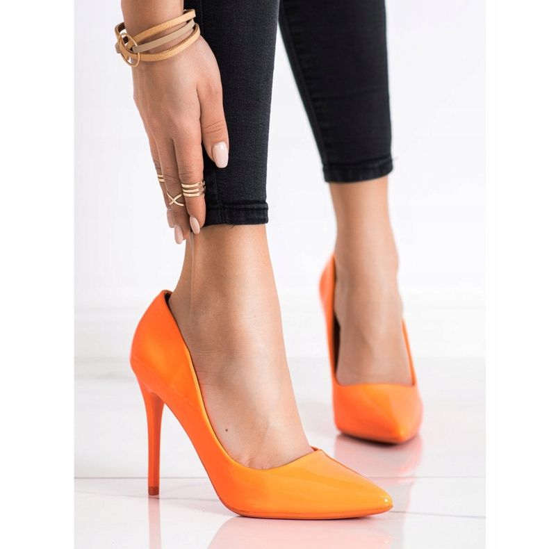 SHELOVET Moda salto alto laranja 1