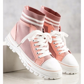 SHELOVET Tênis deslizantes da moda rosa 1