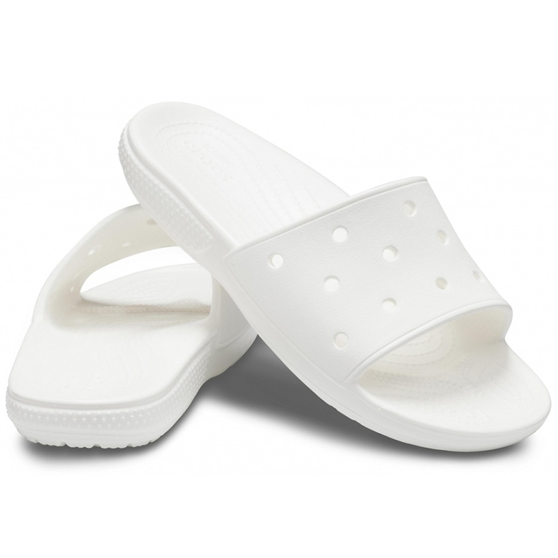 Chinelos femininos Crocs Classic Slide branco 206121 100 1
