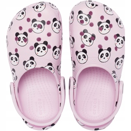 Crocs para crianças Classic Panda Print Clog rosa claro 206999 6GD 1