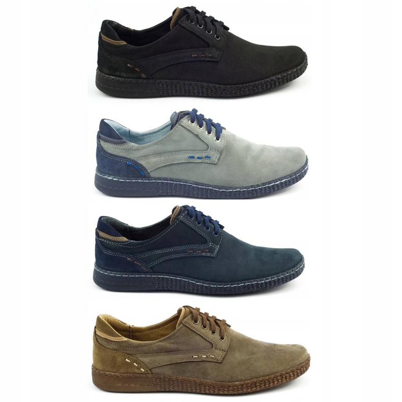 KOMODO Sapatos masculinos casuais 848 pretos marrom 1