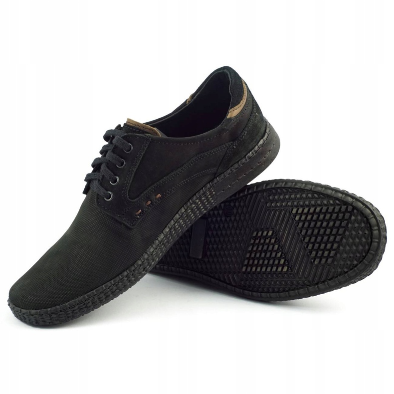 KOMODO Sapatos masculinos casuais 848 pretos castanho 4