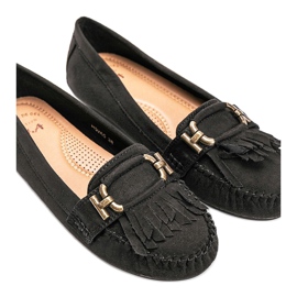 Mocassins pretos de camurça ecológica da Maia 1