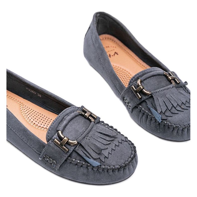 Mocassins de camurça ecológica cinza da Maia 1