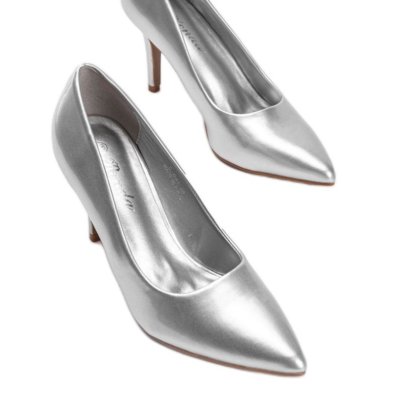 Sapatos de prata em couro ecológico Ally 1