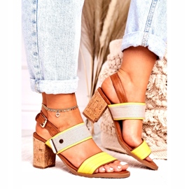 Jezzi Sandálias femininas no Cork Post 20SD35-1826 bege 2