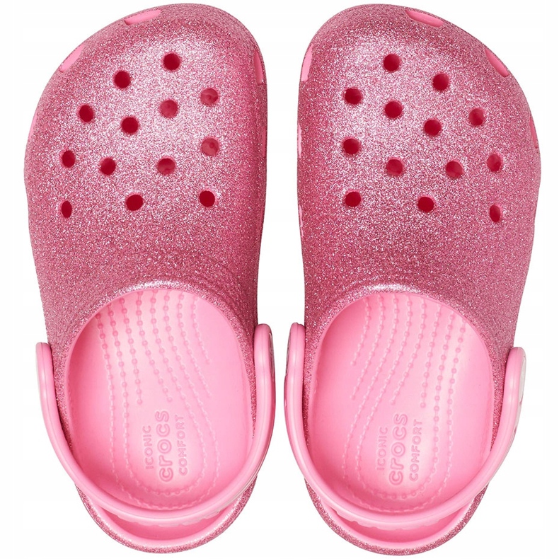 Crocs infantil Classic Glitter Clog rosa 205441 669 1