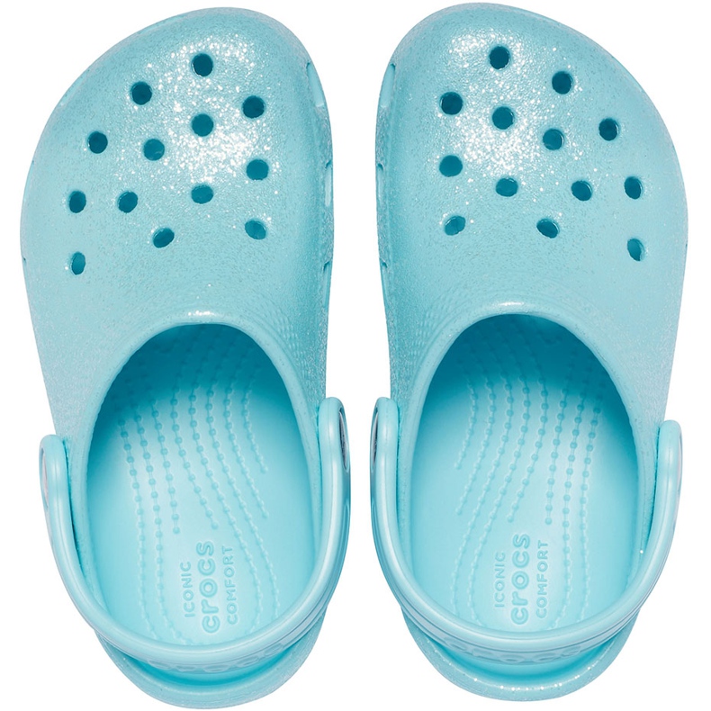 Crocs infantil Classic Glitter Clog azul 205441 4O9 1