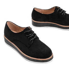 Sapatos pretos de camurça com sola alta Elyssa 1