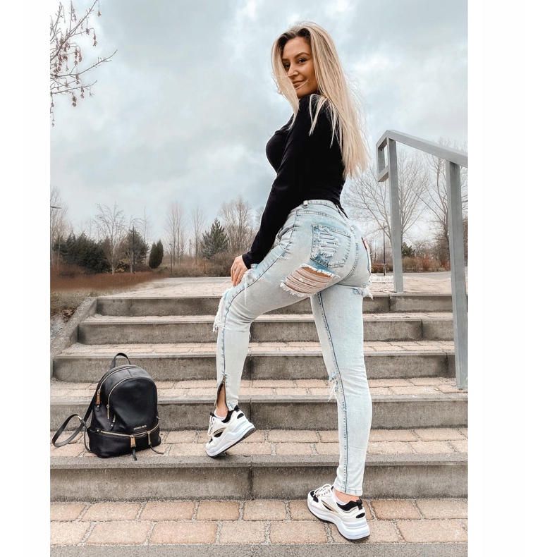 Ideal Shoes Tênis Esportivos Elegantes branco preto 1