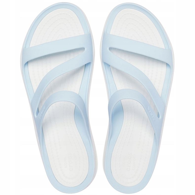 Chinelos femininos da Crocs Swiftwater azul-branco 203998 4JQ 1