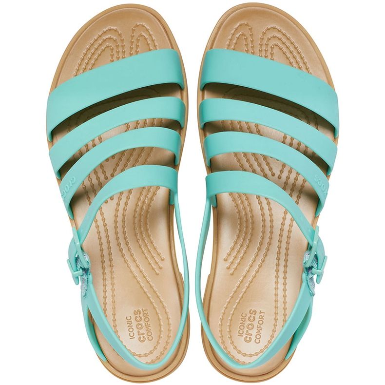 Sandálias femininas Crocs Sandália Tulum menta 206107 3U3 verde 1