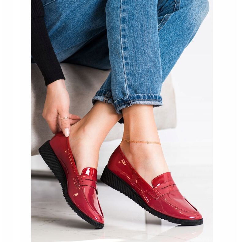 Goodin Mocassins elegantes cor de vinho vermelho 1