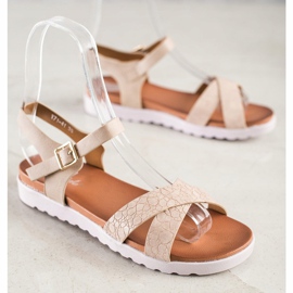 Weide Sandálias Bege Com Couro Ecológico 1 Weide Sandálias Bege Com Couro Ecológico 1