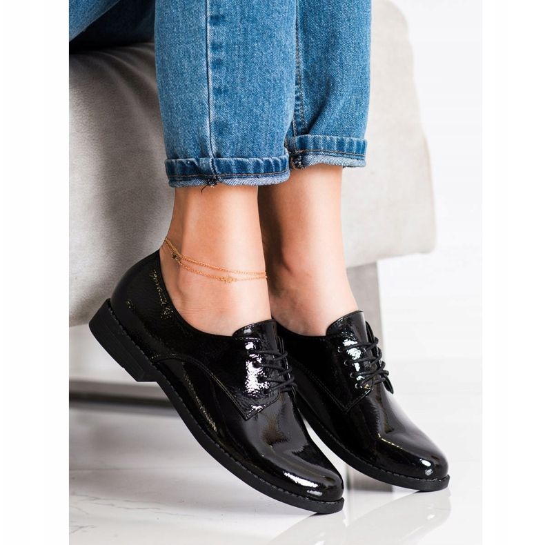 SHELOVET Sapatos de amarrar clássicos preto 2