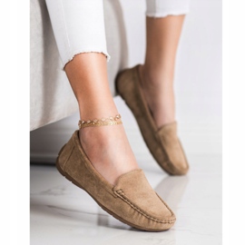 SHELOVET Mocassins Bege Com Camurça 1