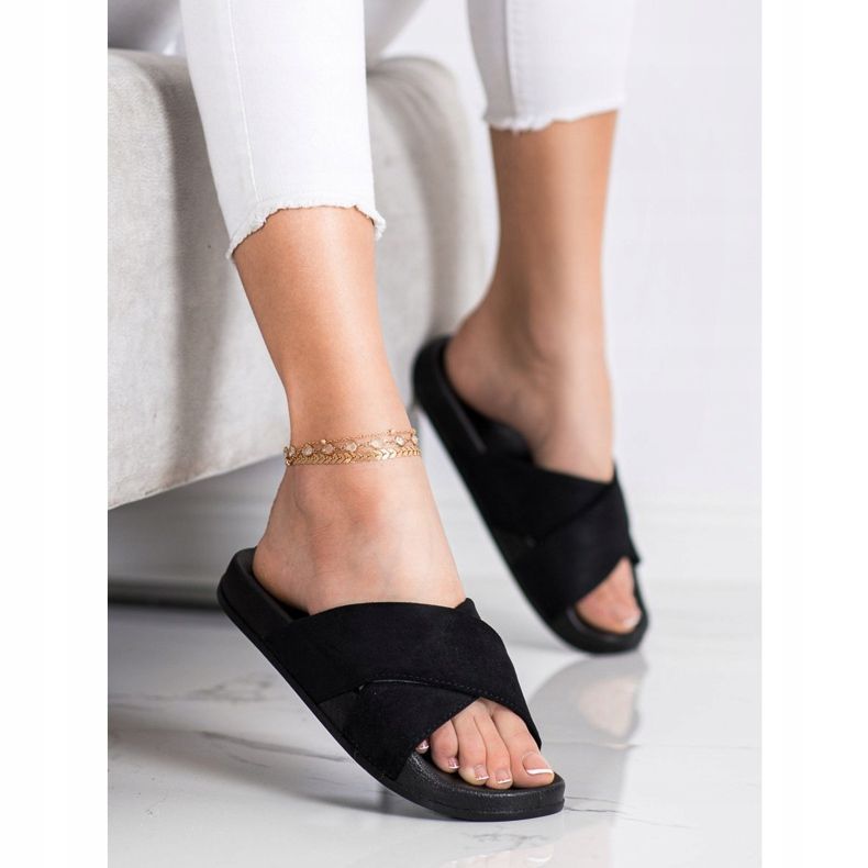 Chinelos cintilantes VINCEZA confortáveis preto 1