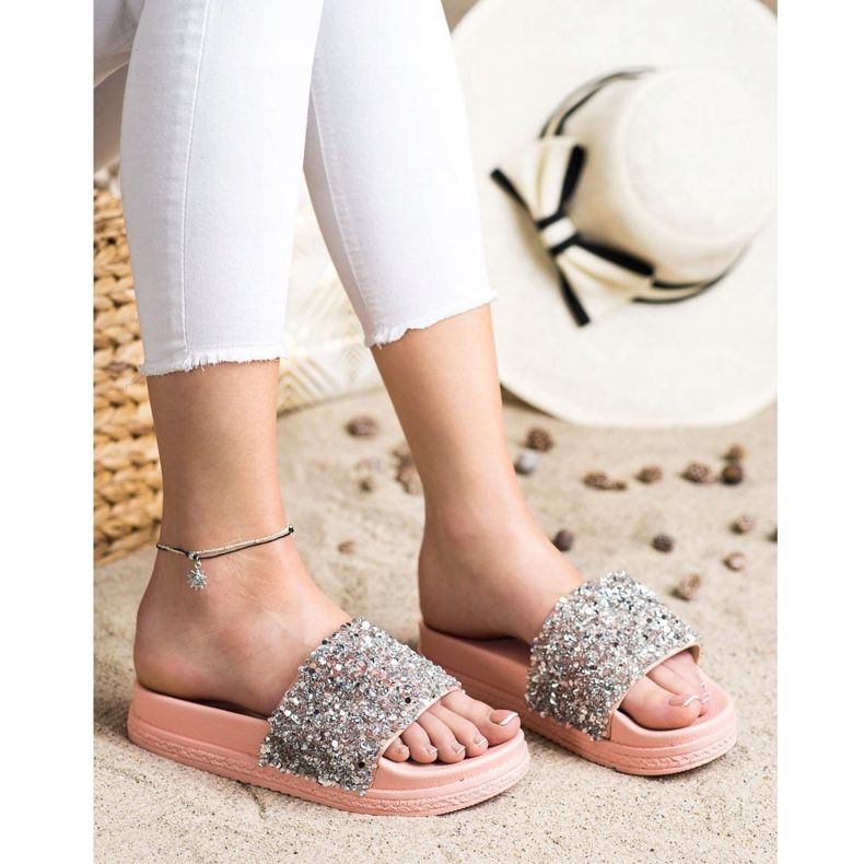 Seastar Chinelos elegantes na plataforma rosa multicolorido 1