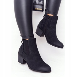 PJ1 Botas quentes femininas pretas de salto Jodhpur Trinity preto 1