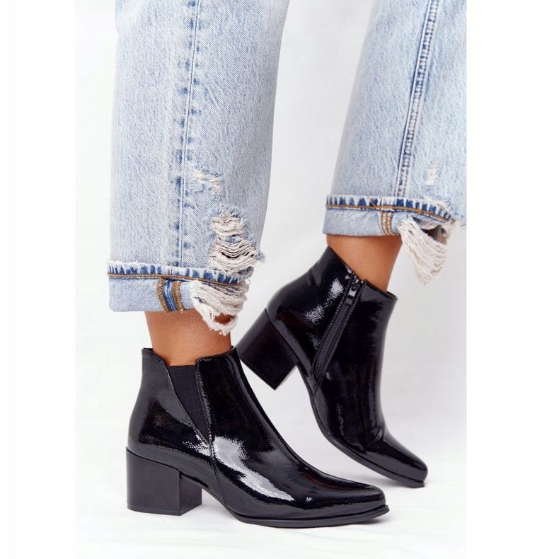 Botas Laqueadas de Salto Alto Sergio Leone BT153 Preto 2