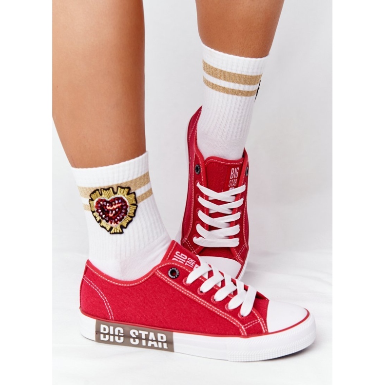 Tênis feminino Big Star HH274115 vermelho 2