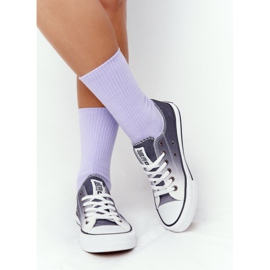 Tênis feminino Big Star HH274128 Ombre preto branco 2