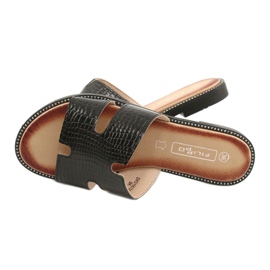 Filippo Inserção de couro preto em envernizado brilhante 5