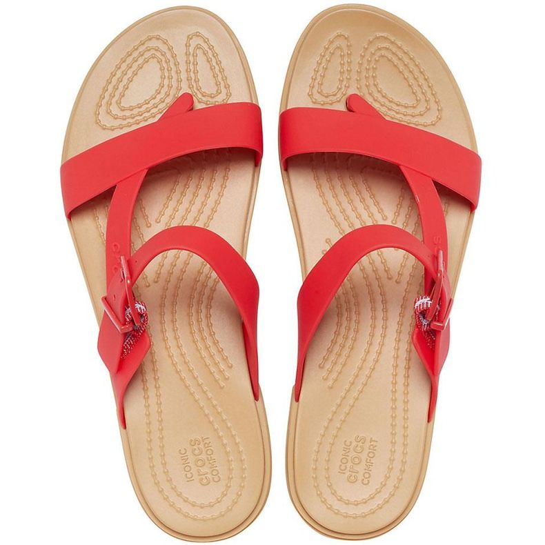 Chinelos Crocs Feminino Tulum Toe Post vermelho 206108 8C1 1