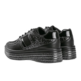 Tênis preto glitter com sola grossa Laurel 1