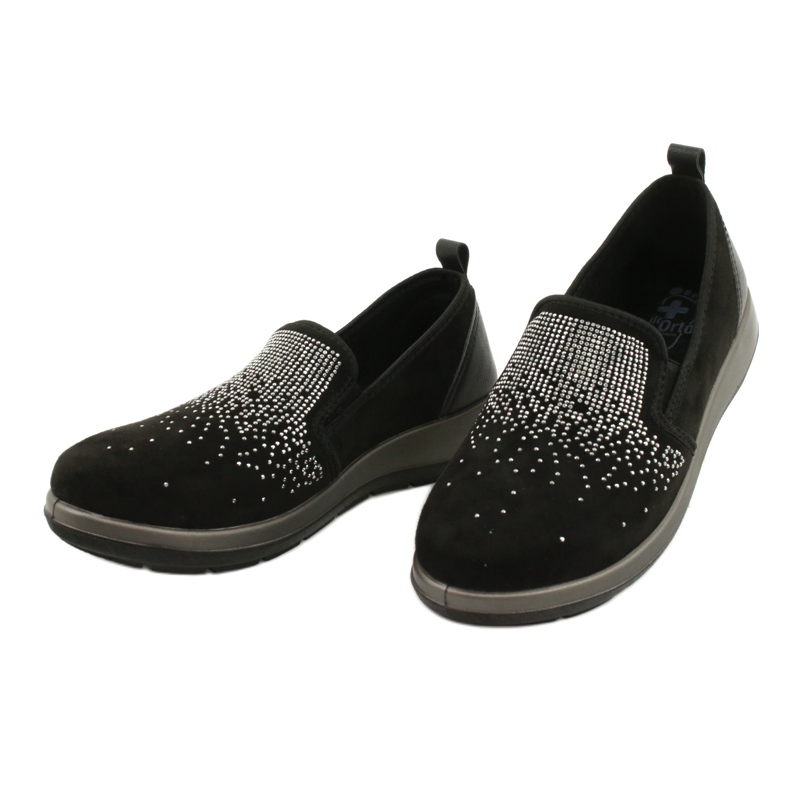 Sapatos femininos Befado 156D004 preto prata 3